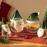 Pot en verre hermétique pour bonbons et fruits, idéal pour Noël, conteneur alimentaire, cadeau de fêtes, ustensile de cuisine de Noël