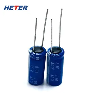 Supercapacitors 2.7V 10F คาปาซิเตอร์สองชั้น EDLC ทรงกระบอกสําหรับมิเตอร์น้ําไฟฟ้าเมตรแก๊สเมตร