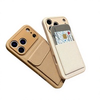 Étui pour iPhone 18 Pro Max en cuir végétalien motif animal grain litchi avec fente pour cartes et support antichute