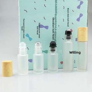 Botella Rellenable de Vidrio Esmerilado <span class=keywords><strong>XS</strong></span> de 5ml/10ml con Tapa de Madera, para <span class=keywords><strong>Perfume</strong></span>, Aceite Esencial, Serigrafía, Sin Difusor de Varillas - Product Image 2