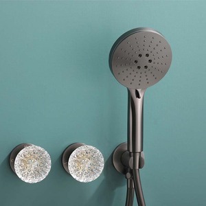 Cross-border Light Luxury Wall-<b>Mounted</b> Top <b>Spray</b> Round Shower Set All-Copper Hot Cold Hidden Pre-Embedded Chrome Concealed FL-08 - Product Image 6