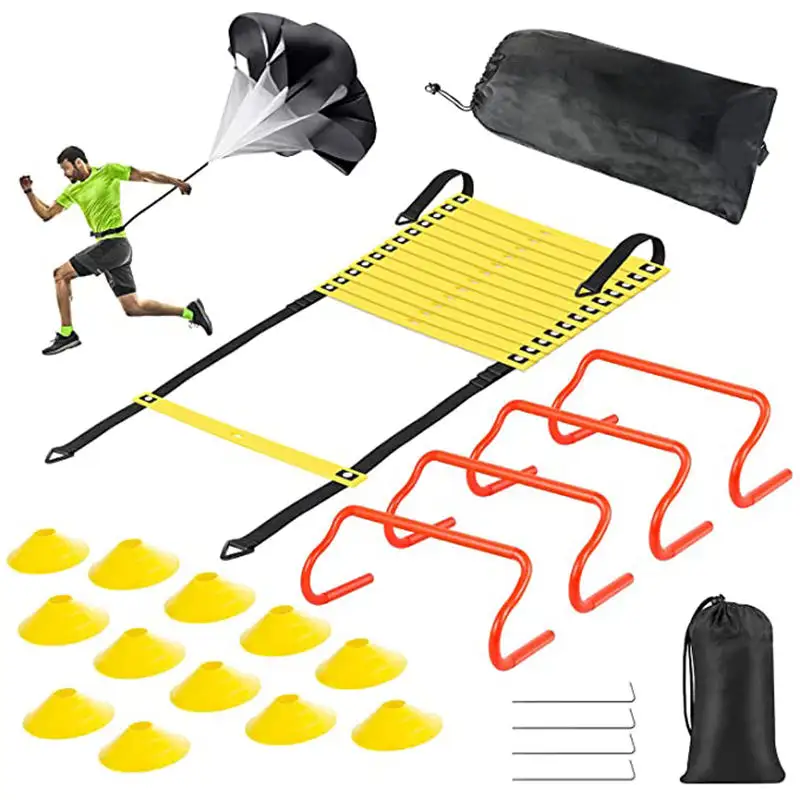Hot Sale Speed Agility Training Set Kit Cones Ladder Fitness Equipment Exercises Sports Speed Training Agility Ladder