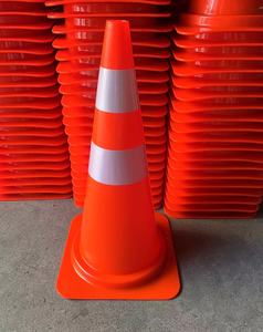 Cono di traffico riflettente personalizzabile arancione 75cm coni PVC plastica Pvc cono traffico per strada efficace - Product Image 6