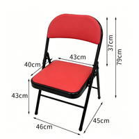Chaise pliante en métal pratique pour la maison et le jardin, surface lisse, empilable, pour salle à manger, bureau, chaise d'assemblage