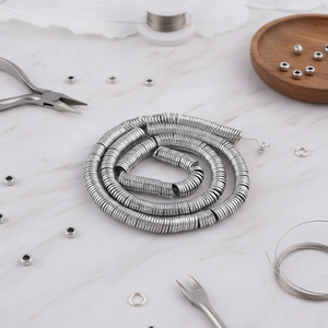 <span class=keywords><strong>Perles</strong></span> disques en hématite métallique HB3088 1x6mm 1x8mm, <span class=keywords><strong>perles</strong></span> intercalaires Heishi en pierre naturelle pour la fabrication de bijoux - Product Image 3