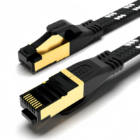 Enrutador de módem CAT7, conectores RJ45 blindados chapados, Cable Ethernet dorado, Cable Ethernet Ugreen de 3M, cabina de red Gigabit Cat 7 de 1m