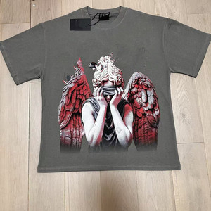 T-shirt graphique vintage personnalisé pour hommes et femmes, style streetwear oversize, imprimé crâne, en coton, décontracté, style Harajuku - Product Image 5