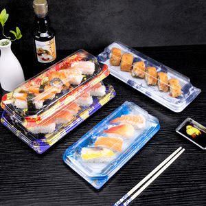 Caja de <span class=keywords><strong>Sushi</strong></span> Comercial para Llevar, Estilo Japonés, de un Solo Uso, con Tapa Alta Transparente, Impresa, Rectangular - Product Image 1