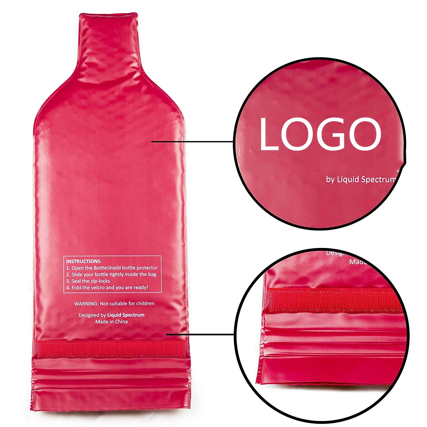 4 Pack Plastic Wijn Mouw Wijn Bubble Bescherming Zakken Custom Premium Herbruikbare Wijnfles Protector