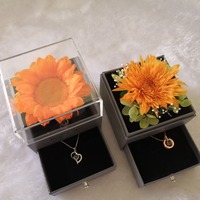 Boîte à bijoux éternelle en tournesol préservé, provenant du Yunnan - Cadeau pour la Fête des Mères