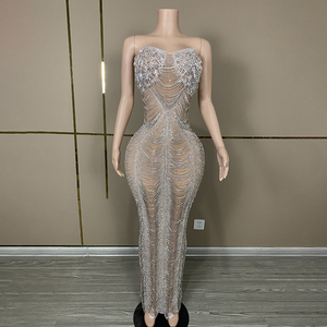 Vestido de Coquetel de Luxo para Festa de Aniversário, Elegante e Moderno, com Miçangas e Franjas, Vestido Discreto para Aniversário - Product Image 2