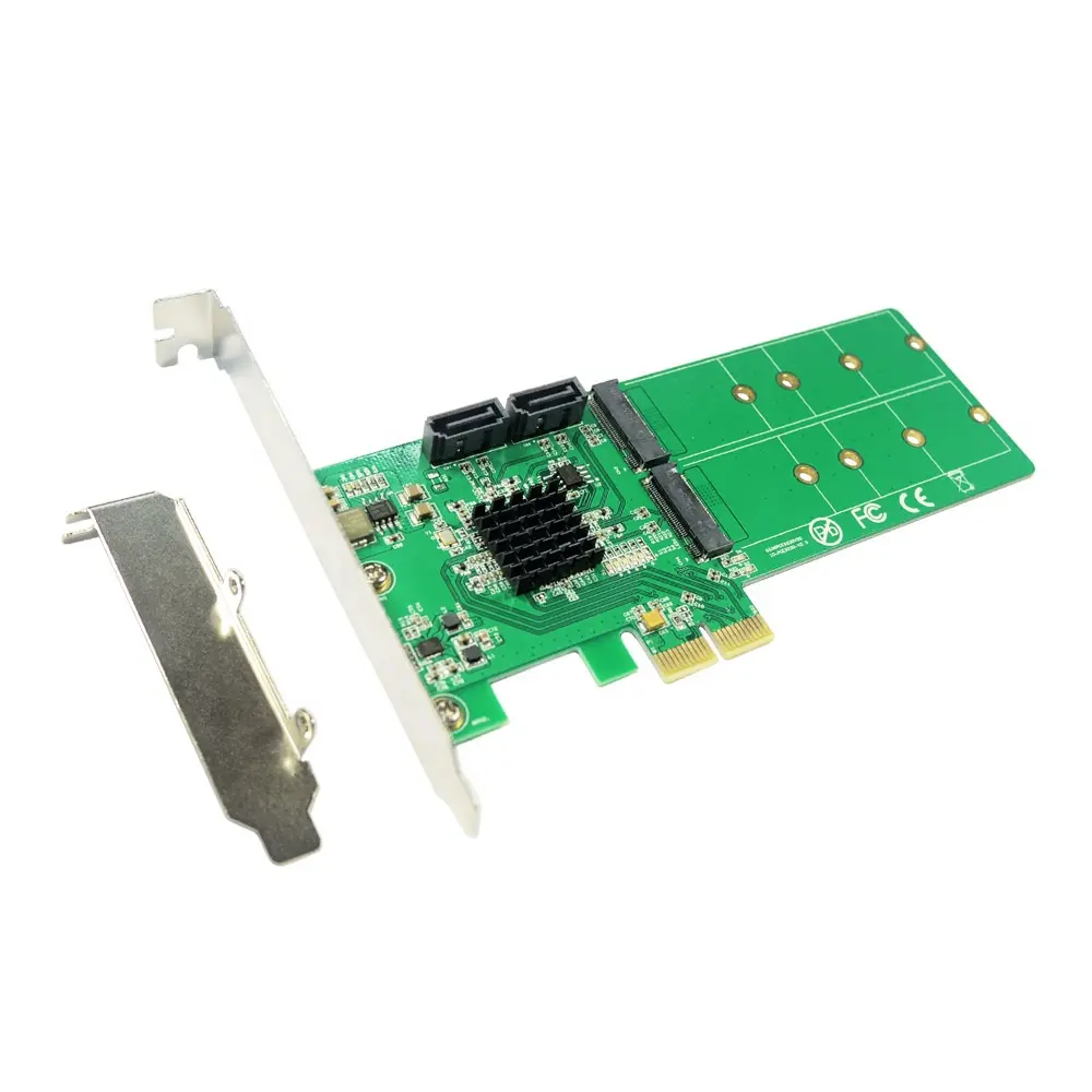 PCI Express para 2x M.2 NGFF chave B SATASSD + 2x SATA3.0 Hardware RAID cartão