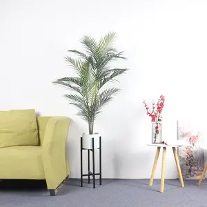 Plastic Kunstmatige Palmbladeren Tak Tropische Vervalste Areca Palmstruik Groen Voor Indoor Huisdecoratie