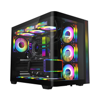 Boîtier ATX AntarcChill OEM pour ordinateur de bureau, boîtier de CPU, boîtier de jeu pour PC avec support en verre trempé complet, compatible avec 10 ventilateurs