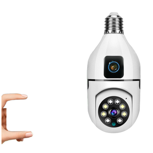 Support de lampe couleur à double objectif Moniteur de plafond WiFi sans fil à 360 degrés <span class=keywords><strong>Sonde</strong></span> sans fil Capteur CMOS H.265 Compression vidéo - Product Image 1