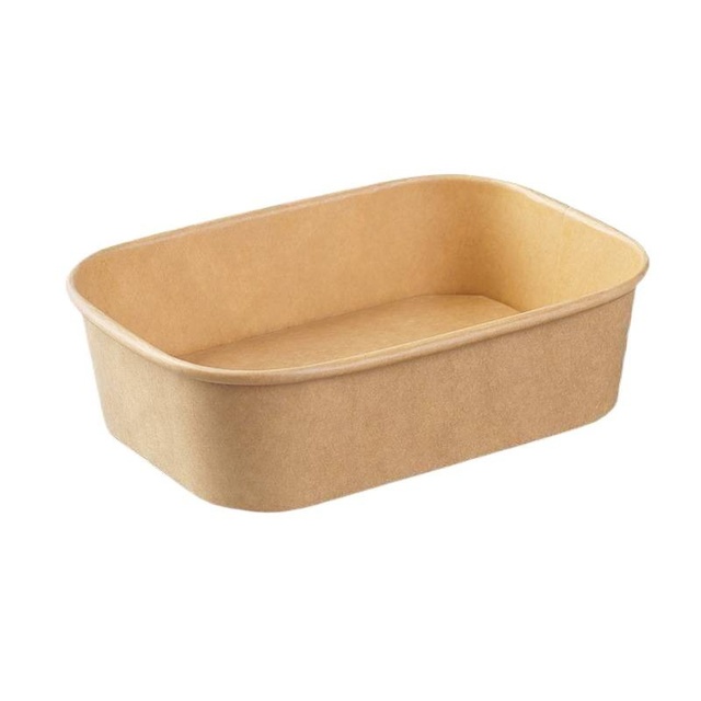 Disposable Kraft Paper Rectangular Oval Food Grade Eco-friendly High-grade Matt Lamination Embossed Lunch Box for Takeaway Gifts