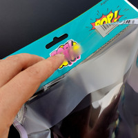 Sac en-tête en plastique transparent OEM auto-adhésif en poly sac en plastique transparent avec trou de suspension
