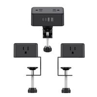 Multiprise de bureau amovible à fixation par pince avec 4 prises CA, 2 USB-A et 2 USB-C (charge rapide 20W) pour bureau - Câble de 2m