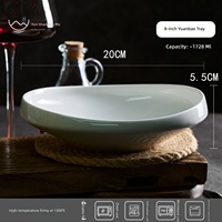 Assiette de service irrégulière en porcelaine blanche, grand modèle, motif lingot Yuanbao, vaisselle personnalisable