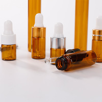 Bouteilles à tube réutilisable 1ml 2ml 5ml 10ml, flacon avec anneau en aluminium, huile essentielle en verre, petit échantillon bouteille compte-gouttes d'huile