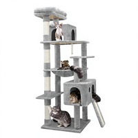 Arbre à chat XL robuste avec perchoirs confortables et stables, grand hamac et plusieurs poteaux à gratter en sisal