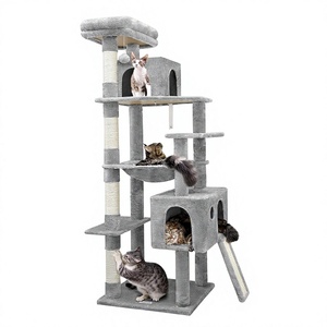 <strong>XL</strong> Size Tall Heavy Duty <strong>Cat</strong> <strong>Tree</strong> Tower with Stable Cozy Perches Big <strong>Hammock</strong> and Multiple Sisal Scratching Posts - Product Image 1