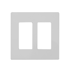 Cubiertas de Placa de Pared Decorativas sin Tornillos para 2 Tomas de Corriente, Blanco Mate, Resistentes a Arañazos e Impactos, de Policarbonato - Product Image 1