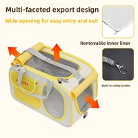Sac de transport pour animaux de compagnie, style sac à dos, fermeture éclair, portable, respirant, en polyester-coton, coussin amovible, pliable, pour chien et chat