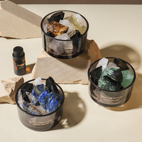 Diffuseur d'Huiles Essentielles d'Aromathérapie en Gros, Rochers de Cristal d'Arôme dans un Pot en Verre pour Parfum d'Intérieur, Pierre de Cristal