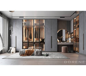 Armoire îlot de rangement pour chambre à coucher de qualité supérieure pour hommes Dorene Fancy 2026, avec étagères - Product Image 4