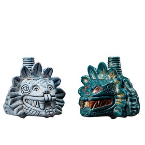 Ocarina artisanale authentique en résine, style aztèque, <span class=keywords><strong>serpent</strong></span> plumeux maya, fantôme de la mort, accessoire d'instrument de musique pour Halloween - Product Image 1