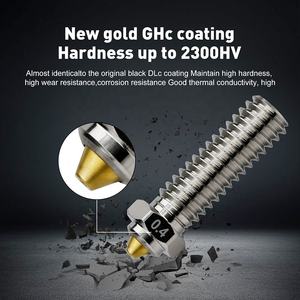 La plus nouvelle buse bimétallique résistante à l'usure de cuivre d'acier trempé d'or DLC pour l'imprimante <span class=keywords><strong>3D</strong></span> de bricolage de <span class=keywords><strong>V6</strong></span>/volcan <span class=keywords><strong>Hotend</strong></span> - Product Image 4