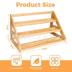 Wooden Multi Layer <b>Spice</b> Rack With Glass <b>Jars</b> Kitchen Countertop Organizer Freshness Preservation Minimalist Design L Size - Product Image 2