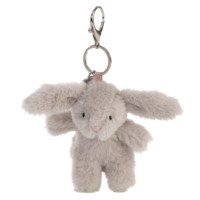 Porte-clés lapin en peluche à oreilles tombantes, adorable jouet en peluche pour décoration de sac à dos