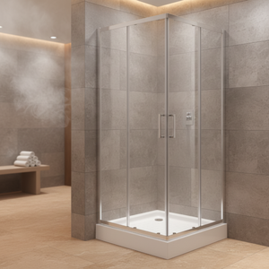 Mampara de Ducha Rectangular Corredera con Marco Cromado OEM/ODM <span class=keywords><strong>HECE</strong></span>, Vidrio Templado y Marco de Aleación de Aluminio - Product Image 1