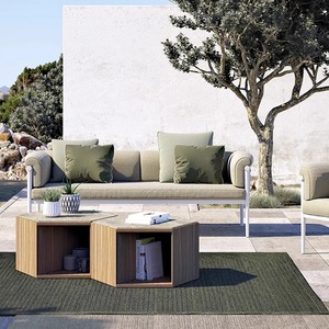 Sofá de Jardín de Tres Plazas con Estructura de Aleación de Aluminio, Resistente a los Rayos UV, Mimbre de Polietileno, Muebles de Exterior Impermeables - Product Image 4