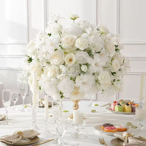 Centro <span class=keywords><strong>de</strong></span> Mesa <span class=keywords><strong>de</strong></span> Rosas <span class=keywords><strong>de</strong></span> Seda Hechas a Mano <span class=keywords><strong>de</strong></span> 12 Pulgadas, Bola <span class=keywords><strong>de</strong></span> <span class=keywords><strong>Besos</strong></span>, Decoración Impermeable Artificial para Bodas, Navidad, Iglesia - Product Image 4