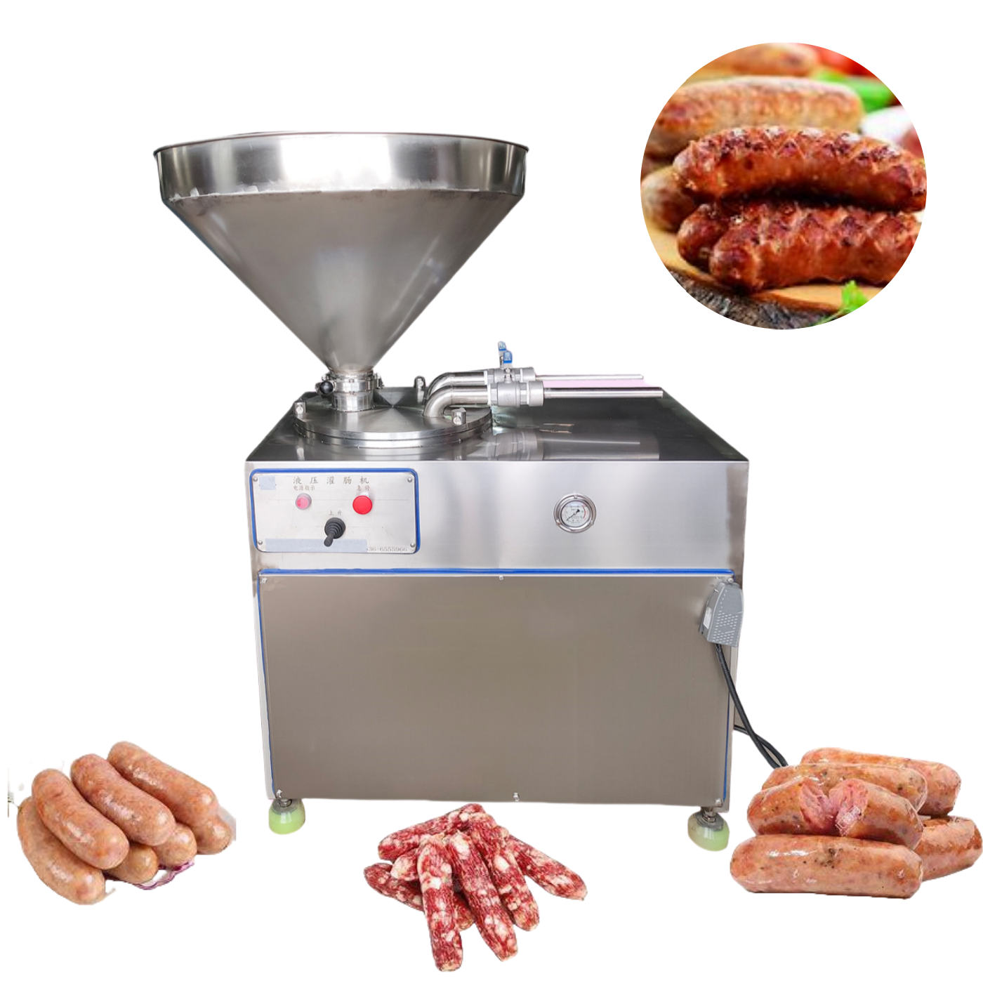 Оборудование для переработки мяса по заводской цене, вакуумная электрическая машина для клизмы, гидравлическая машина для наполнения порошкового герметика для колбасы