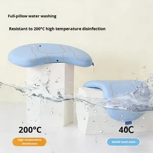 Almohada de Silicona para Bebés, Protección para el Cuello, Lavable, Estilo Europeo Minimalista, Tejida, para Todas las Estaciones, Color Sólido - Product Image 3