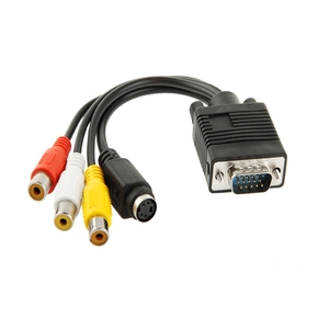 อะแดปเตอร์<span class=keywords><strong>สาย</strong></span>แปลง VGA เป็น S-Video <span class=keywords><strong>AV</strong></span> RCA TV พร้อมสายสัญญาณเสียง 2 เส้น - Product Image 2