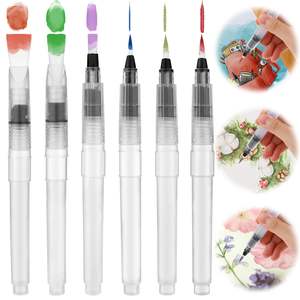 Surtido <span class=keywords><strong>de</strong></span> puntas planas redondas, pinceles <span class=keywords><strong>de</strong></span> <span class=keywords><strong>pintura</strong></span> <span class=keywords><strong>de</strong></span> acuarela <span class=keywords><strong>de</strong></span> artista <span class=keywords><strong>de</strong></span> nailon recargables, pincel <span class=keywords><strong>de</strong></span> agua para juego y creatividad - Product Image 2