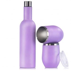 Promotional Gift Vacuum <b>Flask</b> 750ml Wine <b>Bottle</b> and 12oz Wine Tumbler Cups Stainless Steel Wine <b>Bottle</b> Set With Gift Box - Product Image 4