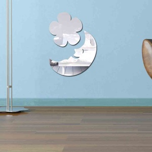 Commercio all'ingrosso Luna Stelle forme di Fiori del bambino room decor camera Dei Bambini 3D Adesivo Acrilico Specchio Autoadesivo Della <span class=keywords><strong>Parete</strong></span> - Product Image 4