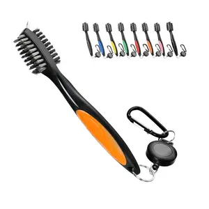 Cepillo de limpieza para Golf, herramienta de cepillo con logotipo personalizado, cable de extensión retráctil y Clip