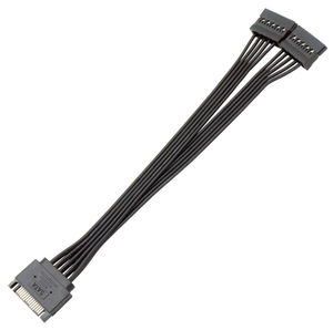 SATA 1-투-1 15핀 수-암 1-투-2 차폐형 고유연 산업용 기계 하드 드라이브 전원 케이블 - Product Image 1