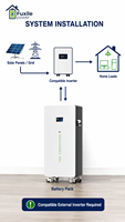 Batterie LiFePO4 51,2V 300Ah 15,36kWh, puissance nominale 5,12kW, charge/décharge 100A, RS485 CAN RS232, BMS intelligent, IP21, 6000 cycles