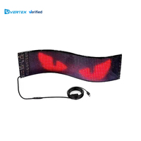 Layar Panel LED Fleksibel Vertex P10 Programmable Devil Eye Light Soft Screen IP65 Tahan Air 12V RGB HDR10 untuk Mobil
