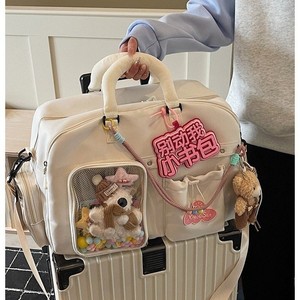 Bolso de hombro personalizado con estampado de dibujos animados kawaii, ventana transparente y decoración de peluche, bolso de mano de moda para mujer - Product Image 5
