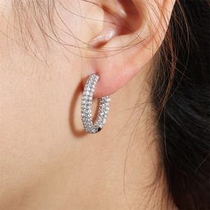 RAKOL EP3012 Rhodiumplated Women's Elegant Earrings Fashion Round Hollow Earrings - Product Image 3