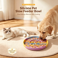 Gamelle et tapis de léchage portables en silicone étanches pour animaux de compagnie, anti-étouffement pour chats et petits chiens, pour aliments humides/secs